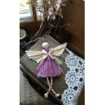 Bíborka angyal - csuhé angyalka mályva színű festett csuhéból